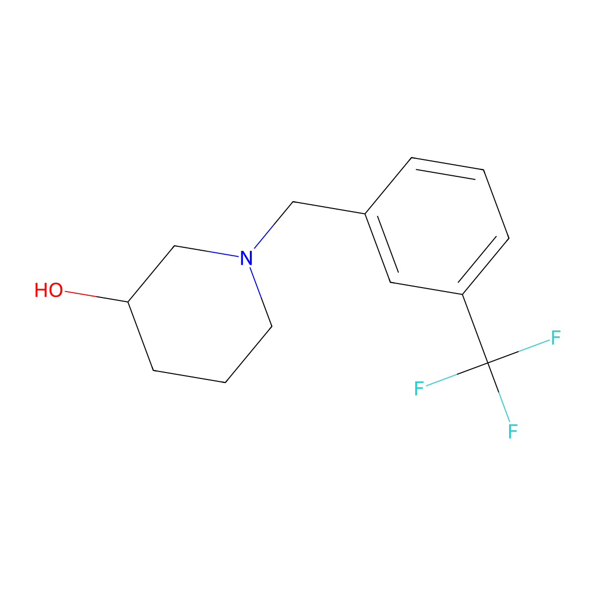 1-[[3-(Trifluoromethyl)phenyl]methyl]piperidin-3-ol molecular structure, CAS 148729-38-8