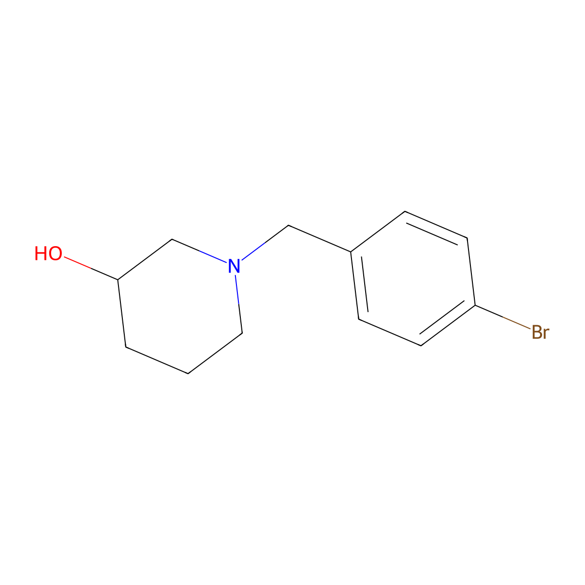 1-[(4-Bromophenyl)methyl]piperidin-3-ol molecular structure, CAS 148729-39-9
