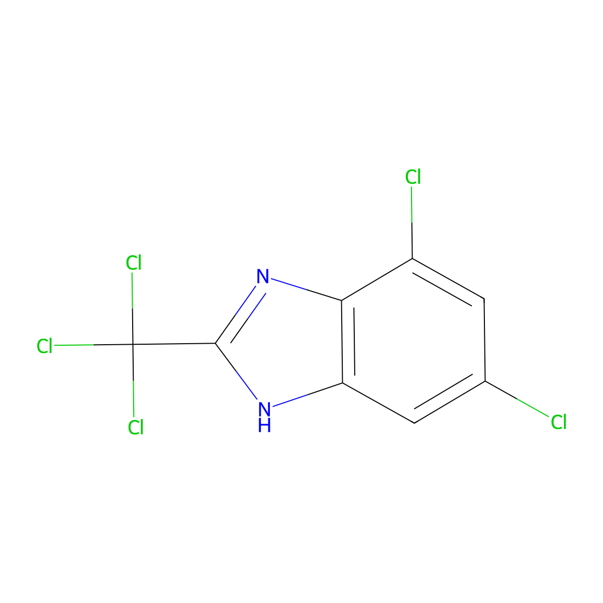 4,6-dichloro-2-(trichloromethyl)-1H-benzimidazole molecular structure, CAS 148729-69-5