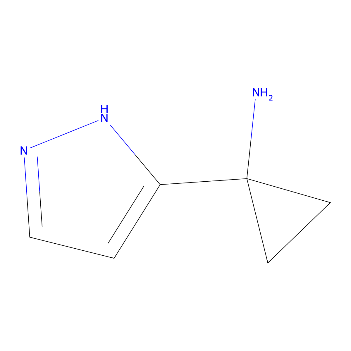 1-(1H-Pyrazol-3-yl)cyclopropan-1-amine molecular structure, CAS 1487292-94-3