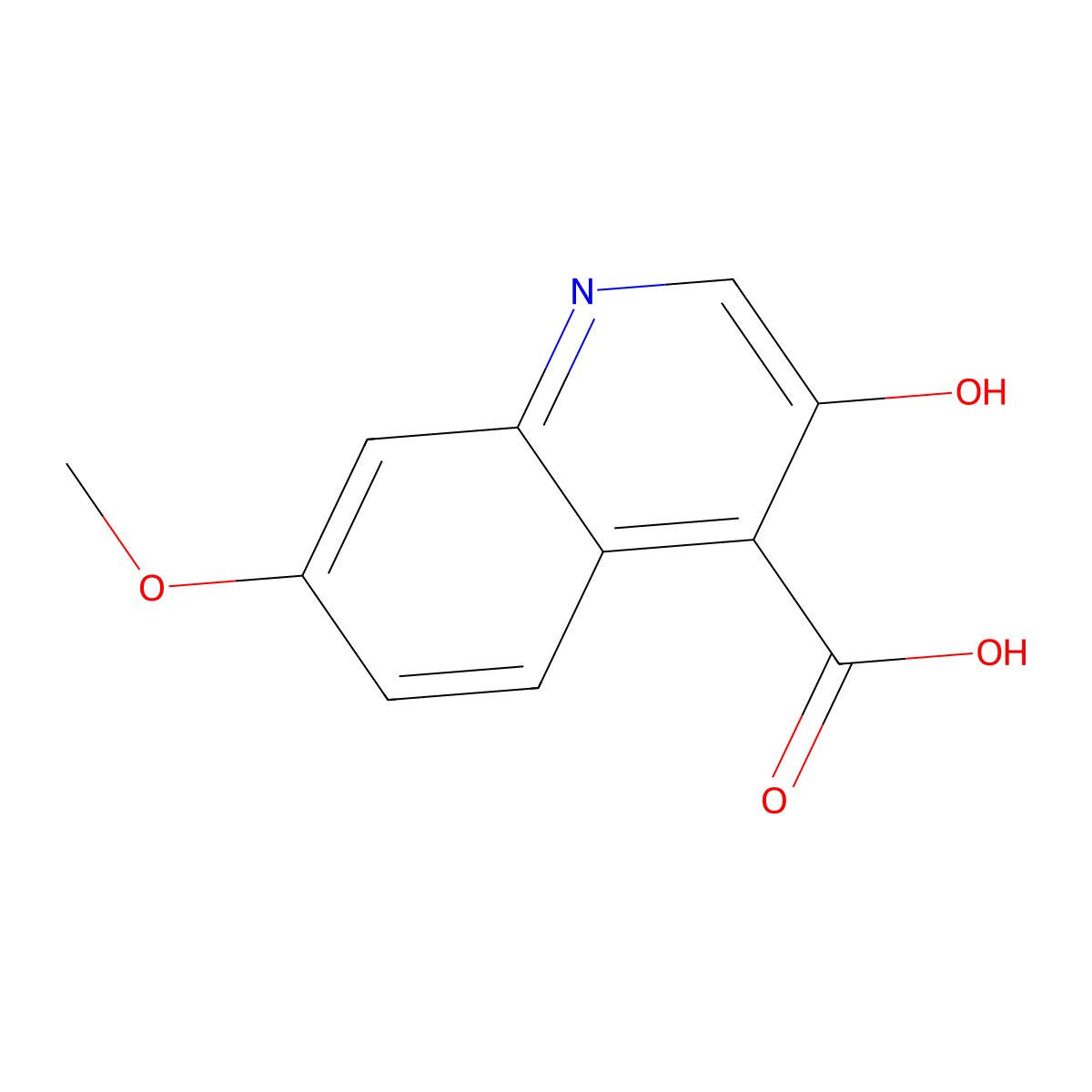 3-Hydroxy-7-methoxyquinoline-4-carboxylic acid molecular structure, CAS 1487292-95-4