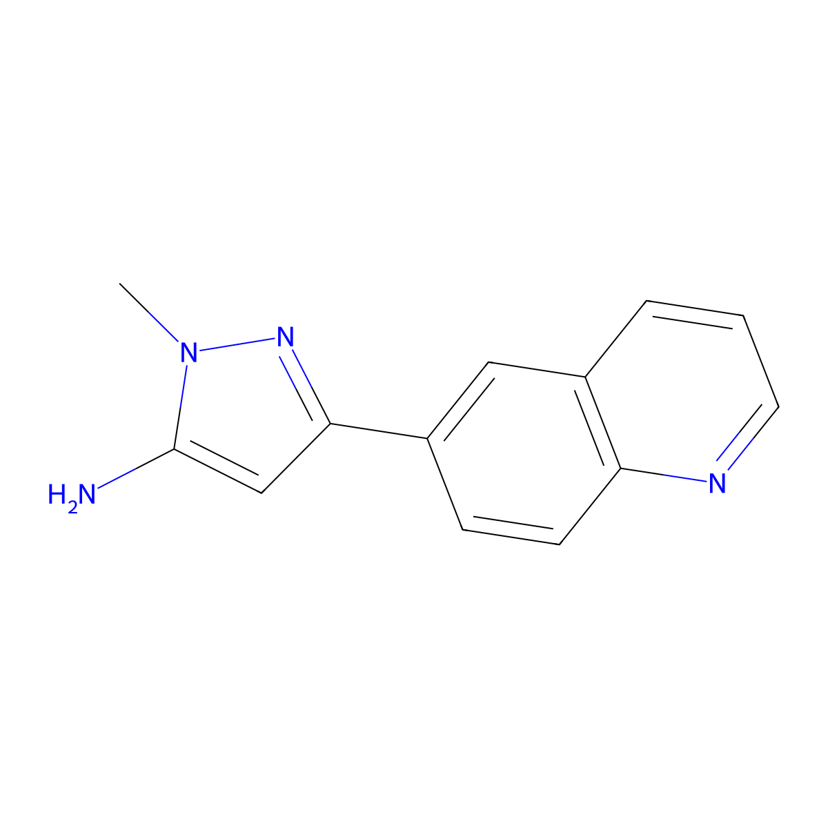 1-Methyl-3-(quinolin-6-yl)-1h-pyrazol-5-amine molecular structure, CAS 1487295-45-3