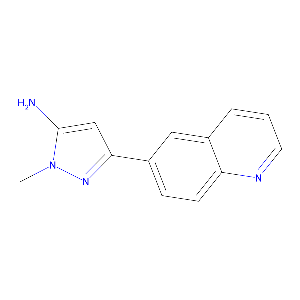 1-Methyl-3-(quinolin-6-yl)-1h-pyrazol-5-amine molecular structure, CAS 1487295-45-3