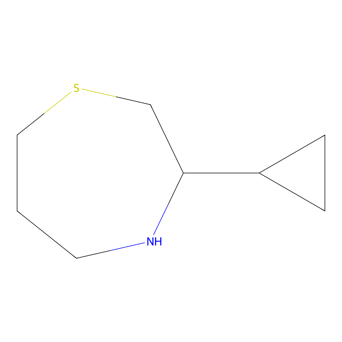3-Cyclopropyl-1,4-thiazepane molecular structure, CAS 1487296-71-8