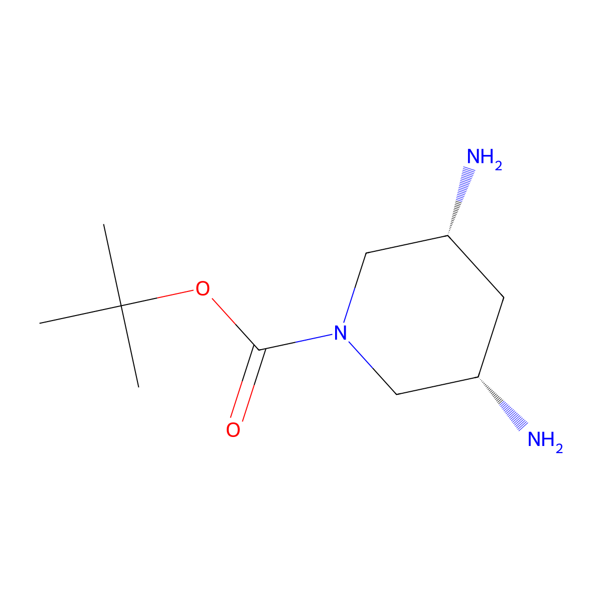 Tert-butyl cis-3,5-diaminopiperidine-1-carboxylate molecular structure, CAS 1487316-54-0