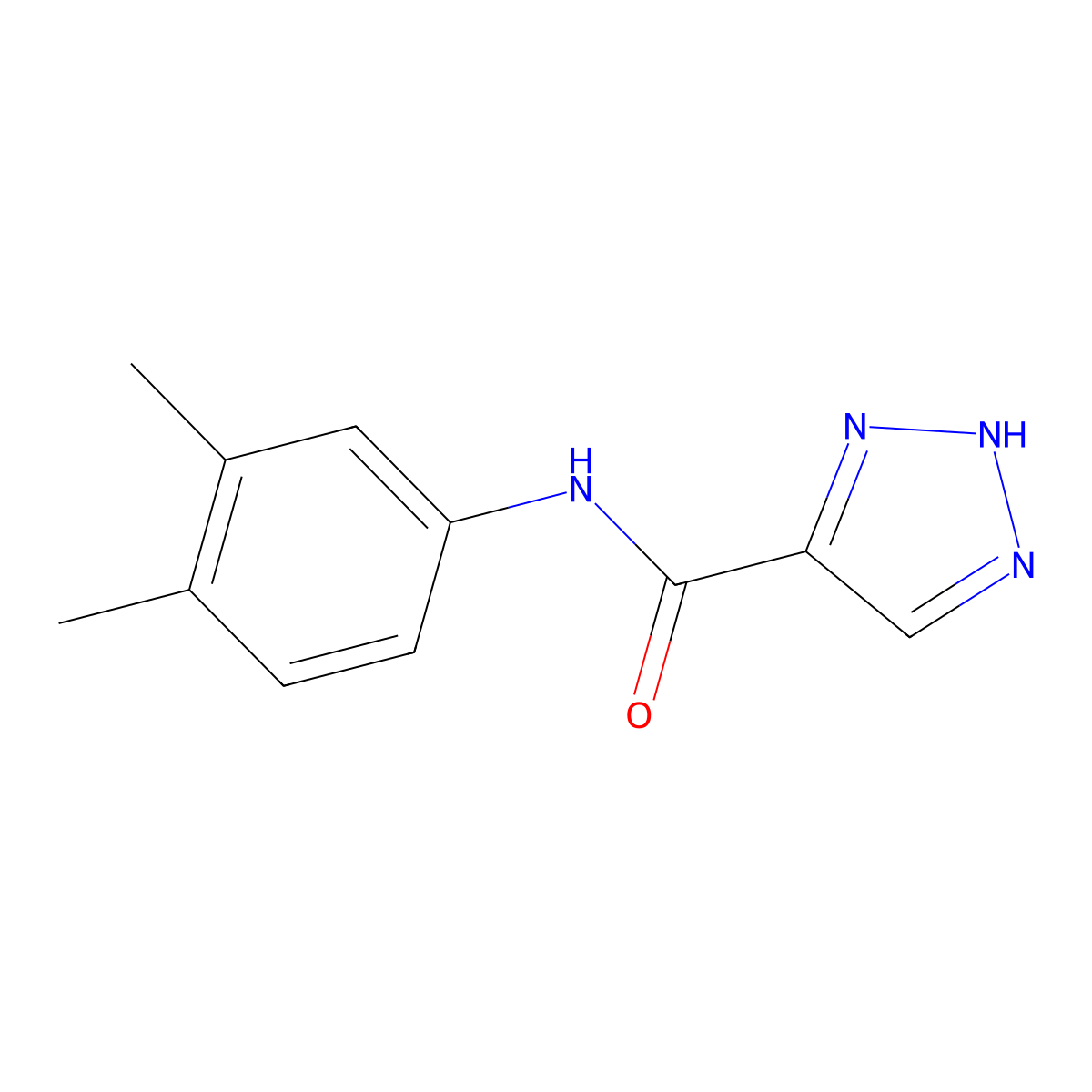 N-(3,4-dimethylphenyl)-1H-1,2,3-triazole-5-carboxamide molecular structure, CAS 1487318-93-3