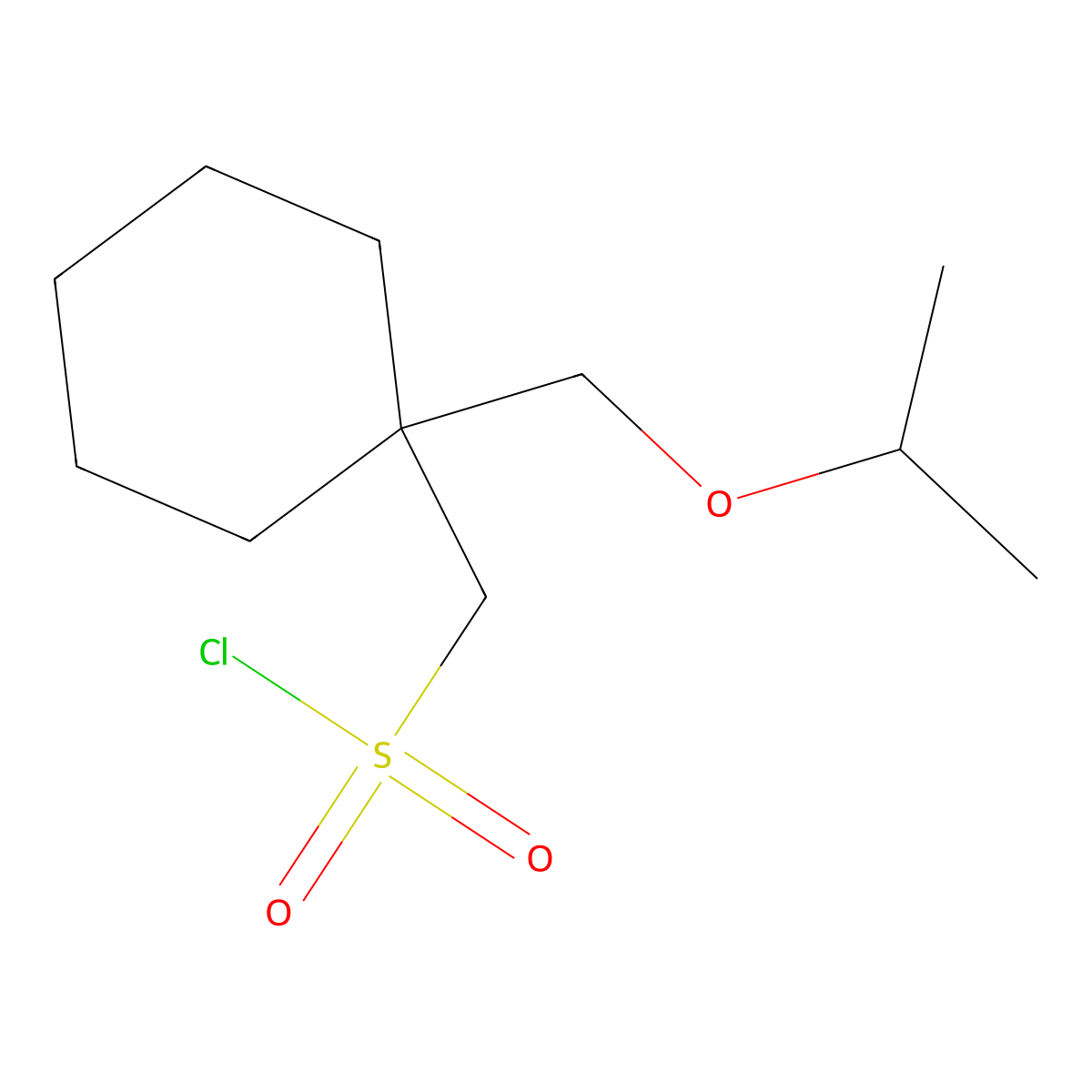 (1-(Isopropoxymethyl)cyclohexyl)methanesulfonyl chloride molecular structure, CAS 1487326-02-2