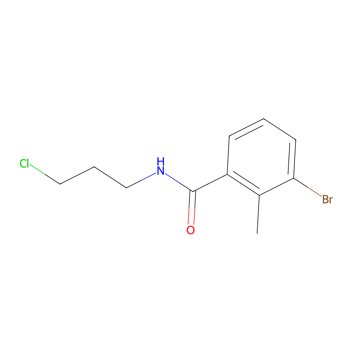 3-bromo-N-(3-chloropropyl)-2-methylbenzamide molecular structure, CAS 1487329-69-0