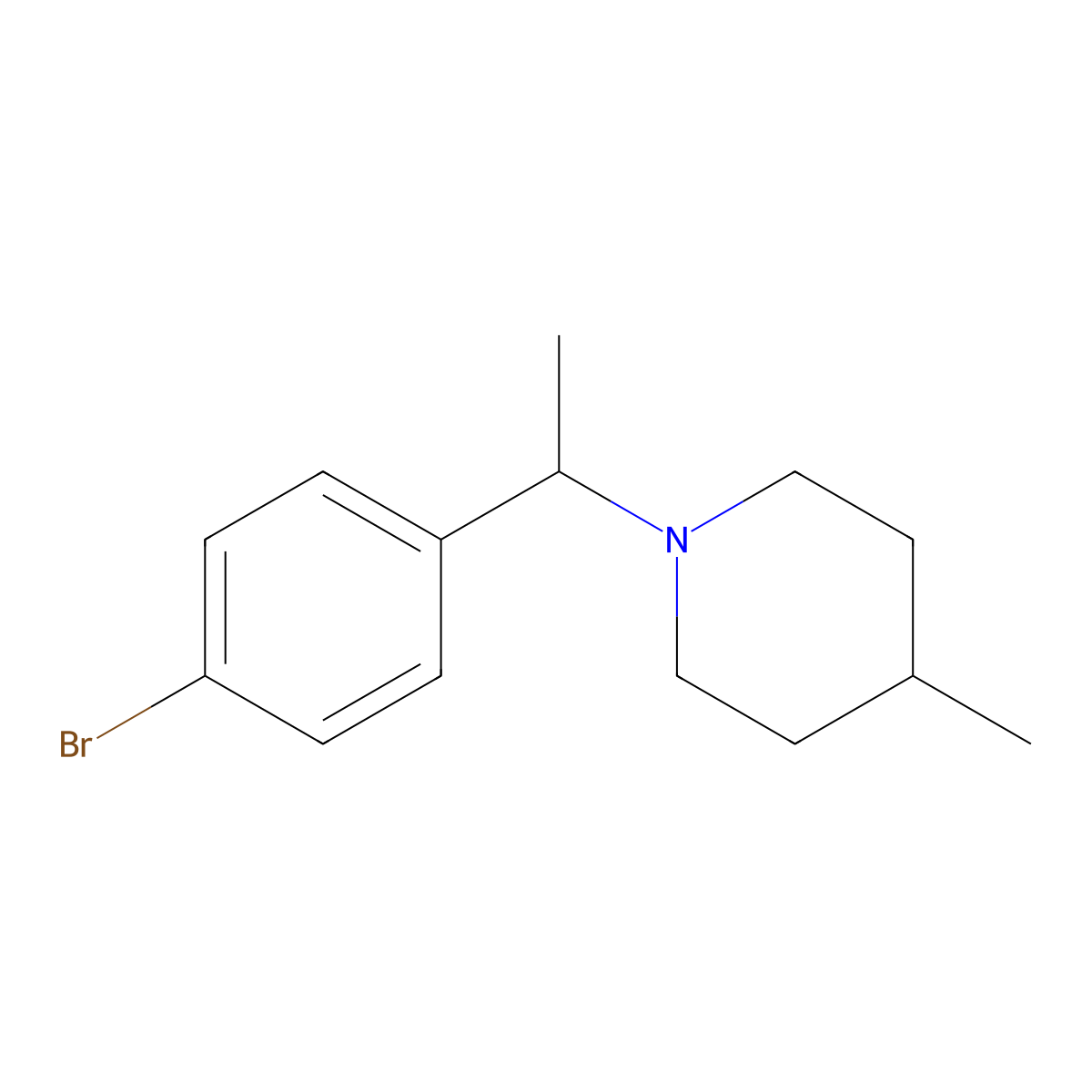 1-(1-(4-Bromophenyl)ethyl)-4-methylpiperidine molecular structure, CAS 1487331-53-2