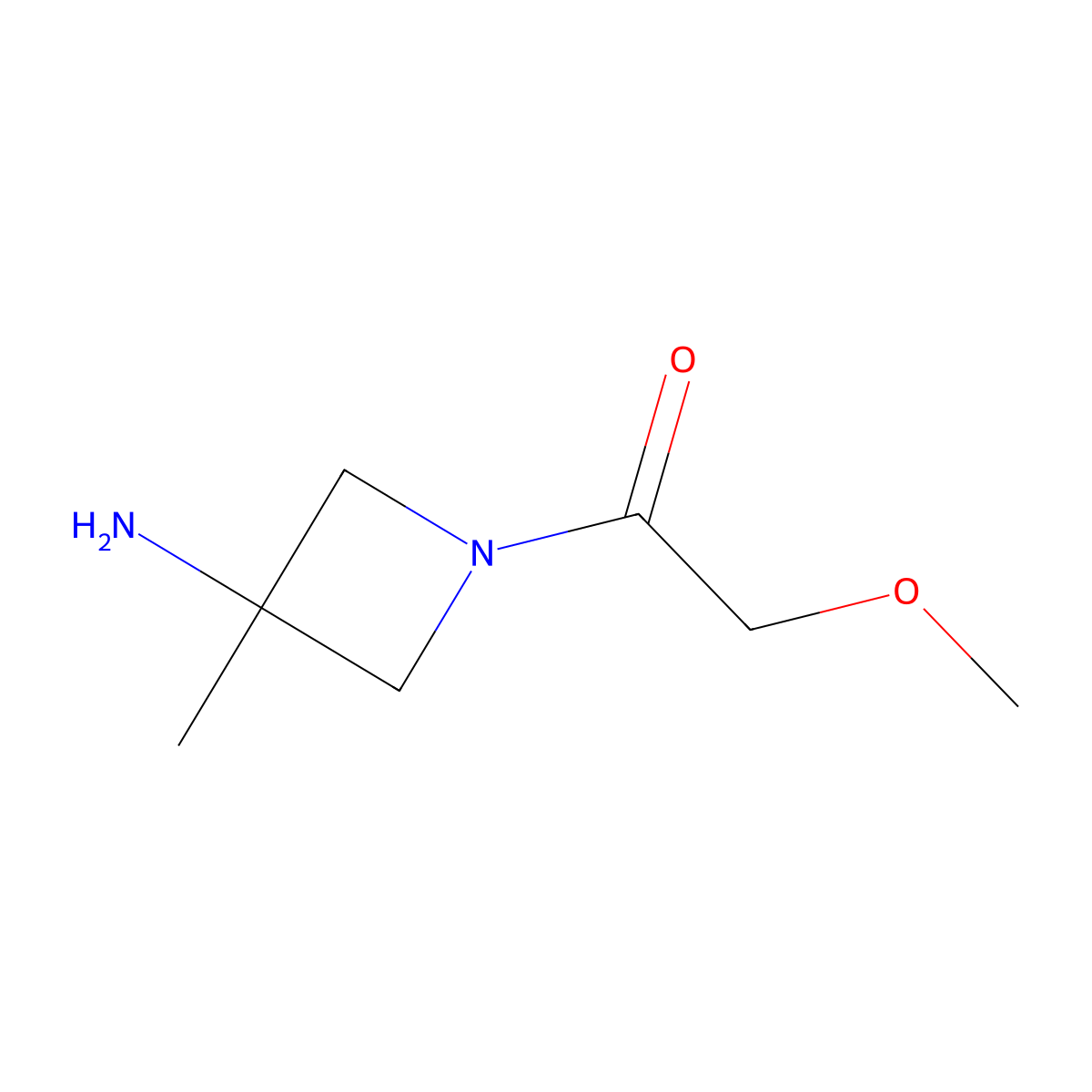 1-(3-Amino-3-methylazetidin-1-yl)-2-methoxyethan-1-one molecular structure, CAS 1487332-80-8