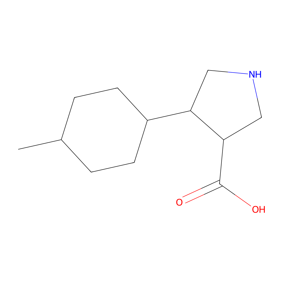 4-(4-Methylcyclohexyl)pyrrolidine-3-carboxylic acid molecular structure, CAS 1487335-59-0