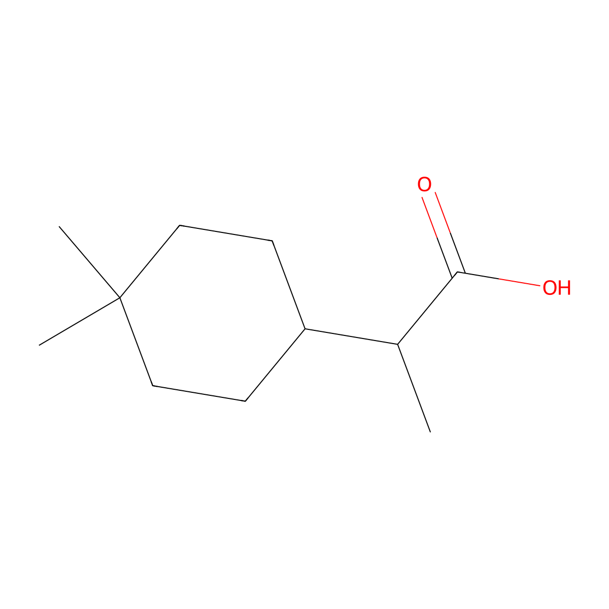 2-(4,4-Dimethylcyclohexyl)propanoic acid molecular structure, CAS 1487337-94-9