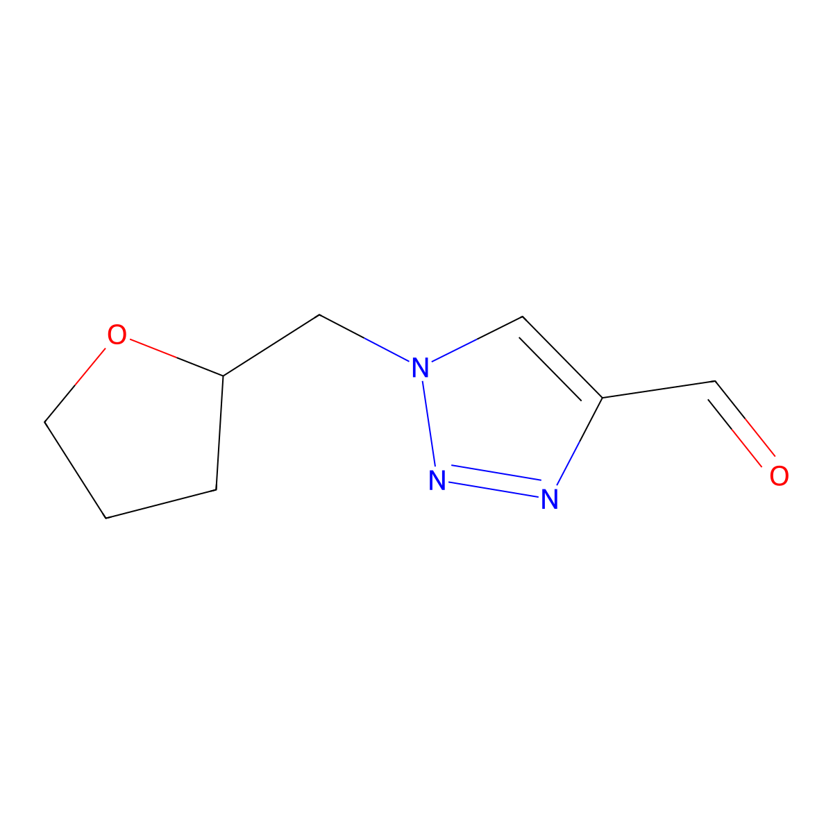 1-[(oxolan-2-yl)methyl]-1H-1,2,3-triazole-4-carbaldehyde molecular structure, CAS 1487350-26-4