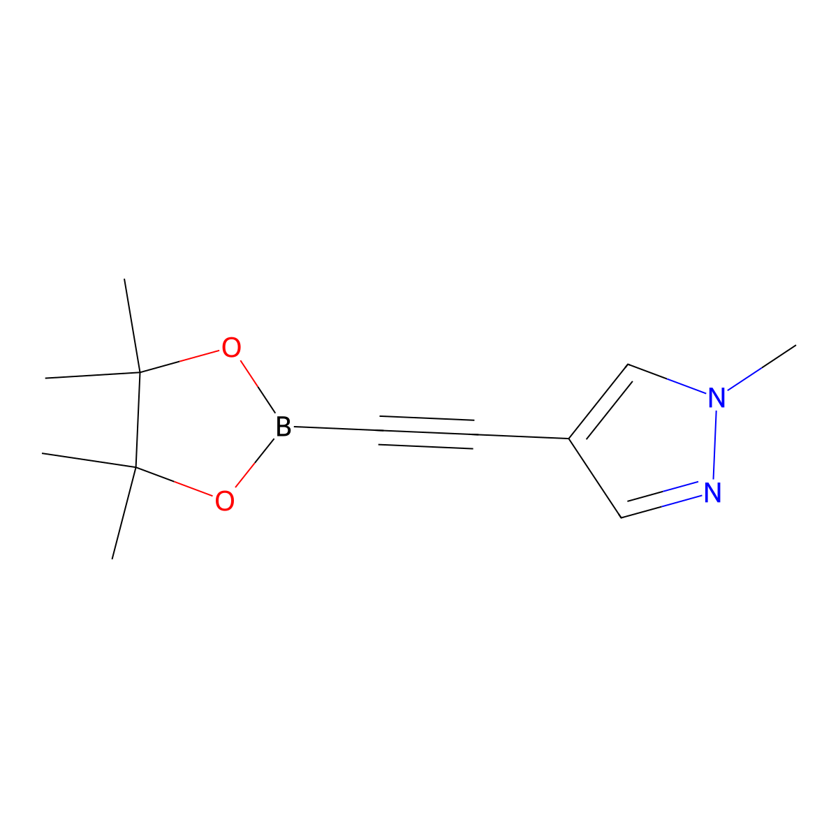1-Methyl-4-((4,4,5,5-Tetramethyl-1,3,2-Dioxaborolan-2-Yl)Ethynyl)-1H-Pyrazole molecular structure, CAS 1487353-22-9