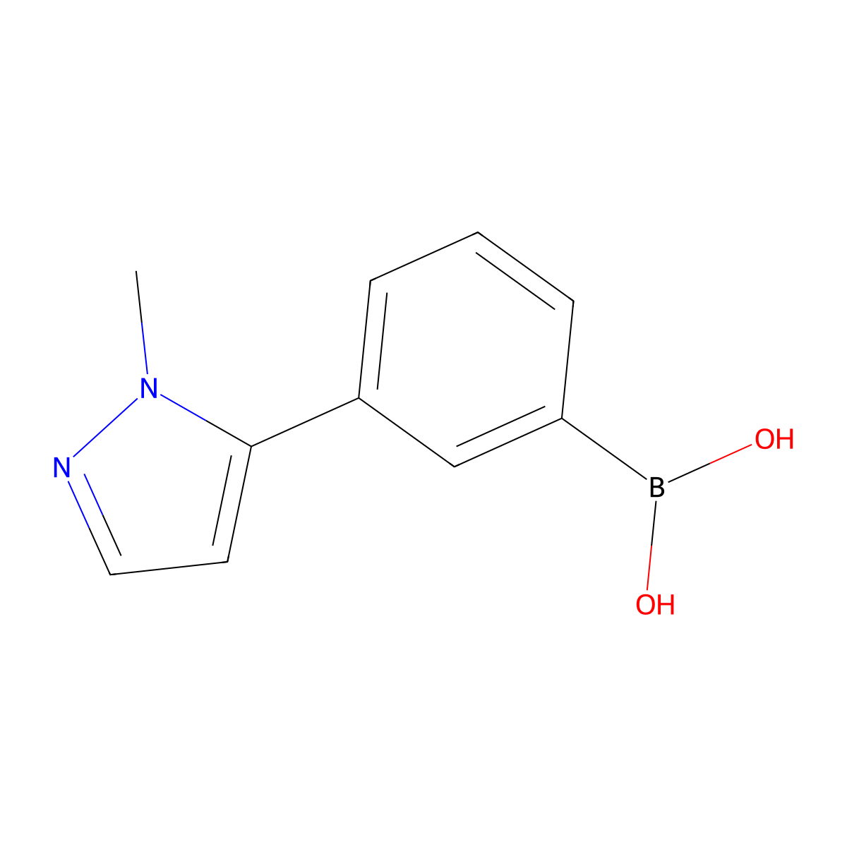 [3-(1-methyl-1H-pyrazol-5-yl)phenyl]boronic acid molecular structure, CAS 1487353-35-4