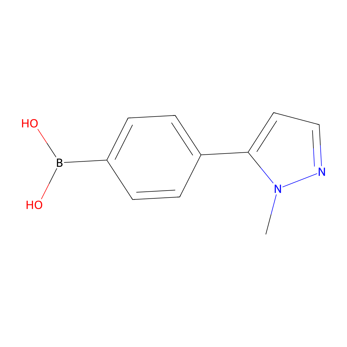 [4-(1-methyl-1H-pyrazol-5-yl)phenyl]boronic acid molecular structure, CAS 1487353-57-0