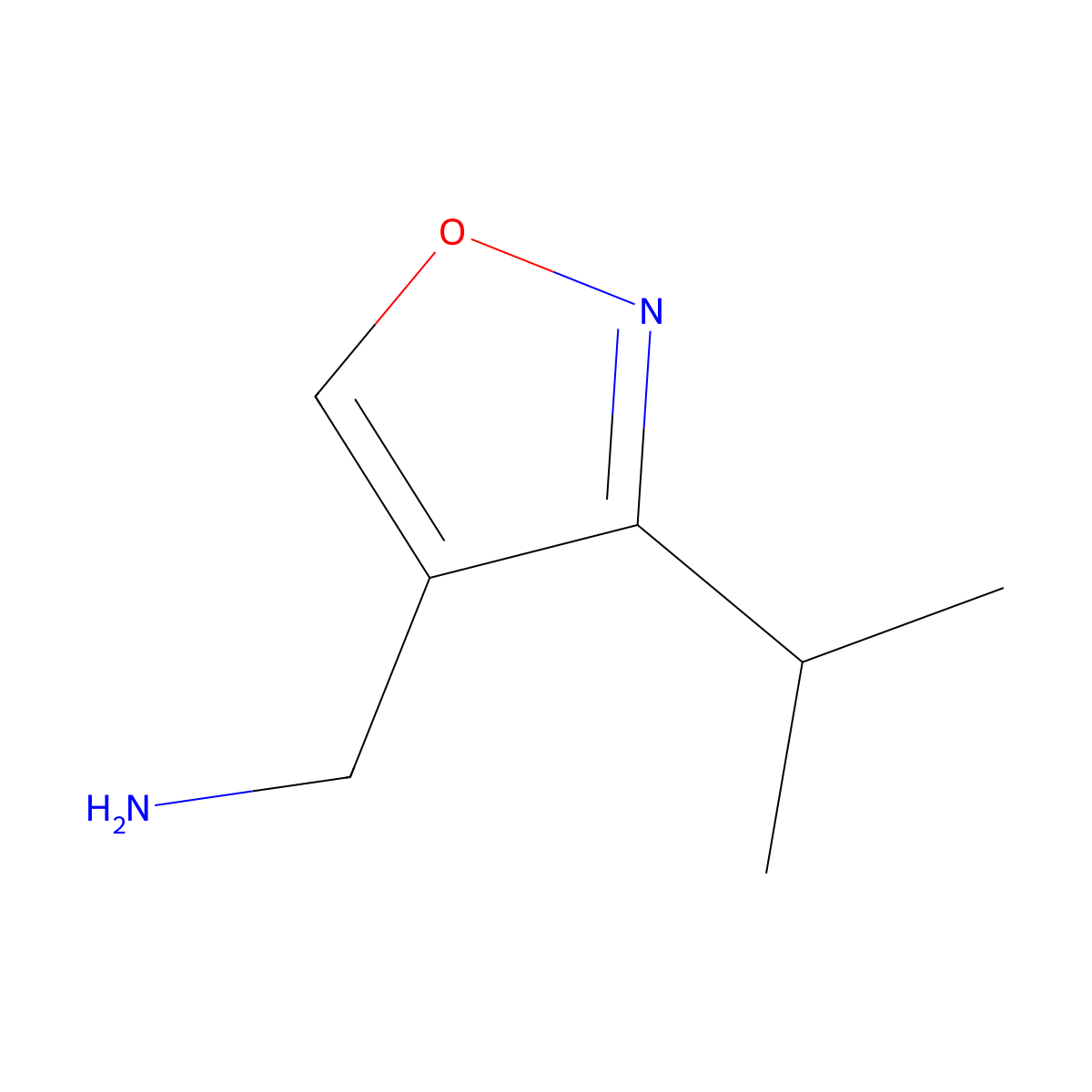 (3-(Propan-2-yl)-1,2-oxazol-4-yl)methanamine molecular structure, CAS 1487355-27-0