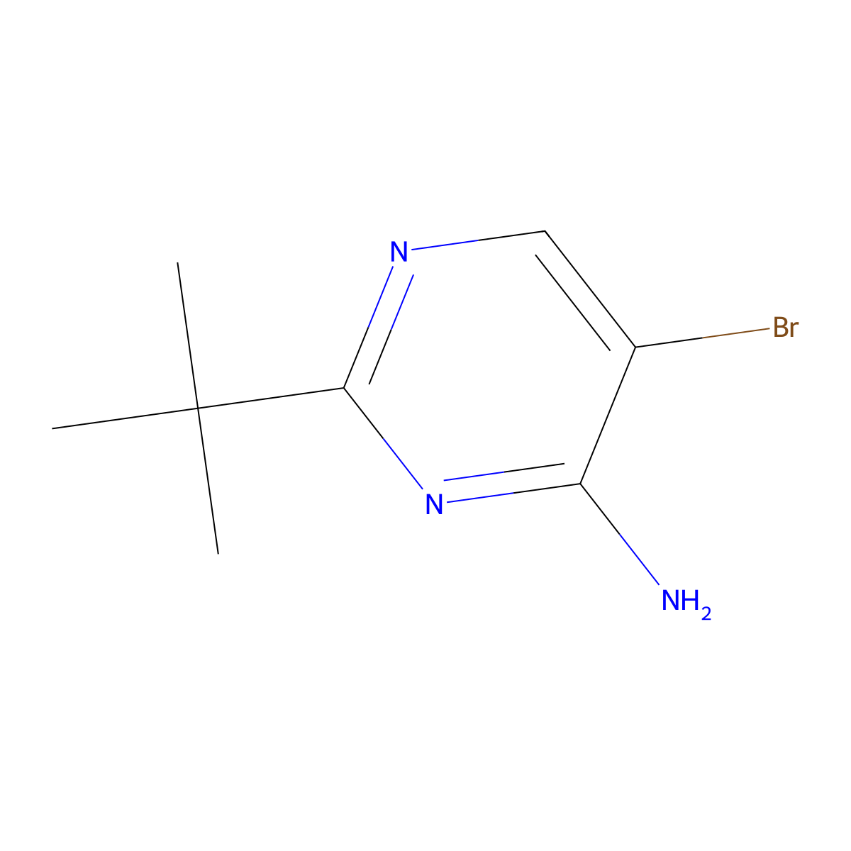 4-Amino-5-bromo-2-(tert-butyl)pyrimidine molecular structure, CAS 1487355-72-5