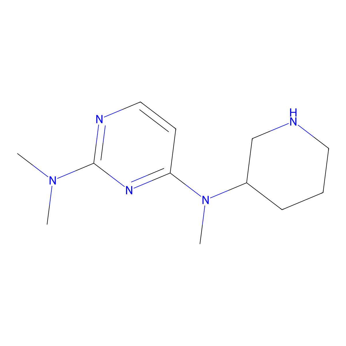 N2,N2,N4-trimethyl-N4-(piperidin-3-yl)pyrimidine-2,4-diamine molecular structure, CAS 1487374-80-0