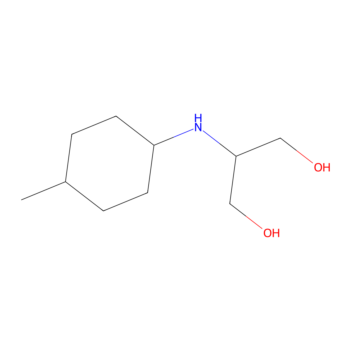 2-[(4-Methylcyclohexyl)amino]propane-1,3-diol molecular structure, CAS 1487374-83-3