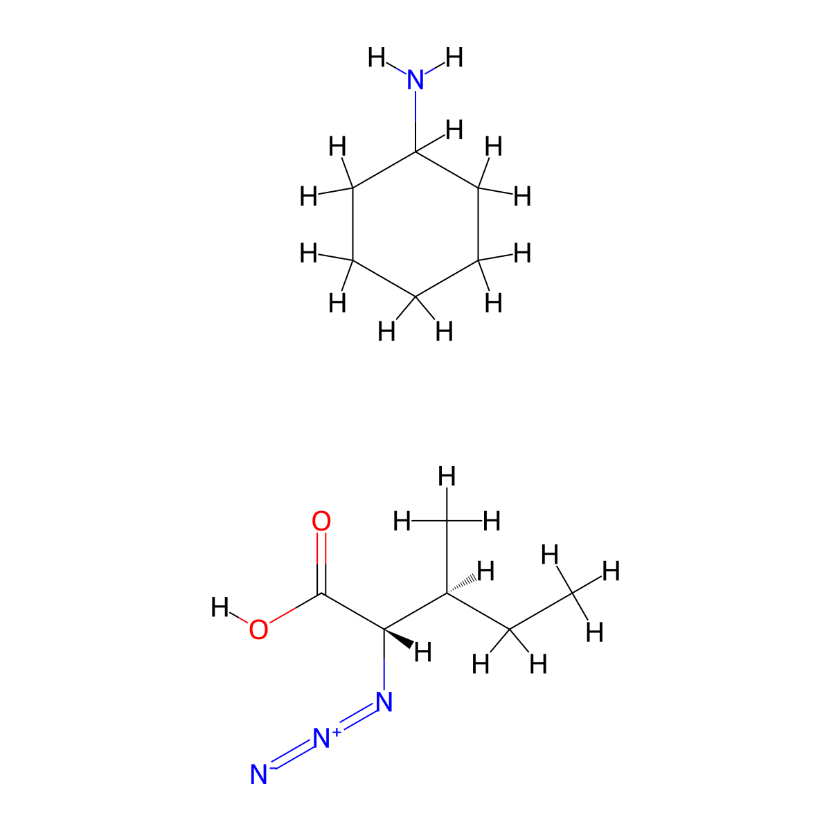 Cyclohexanaminium (2S,3S)-2-azido-3-methylpentanoate molecular structure, CAS 1487380-39-1