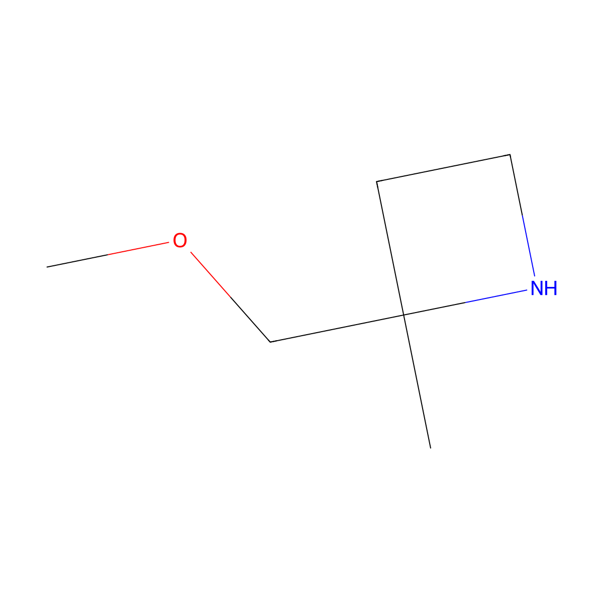 2-(Methoxymethyl)-2-methylazetidine molecular structure, CAS 1487380-54-0