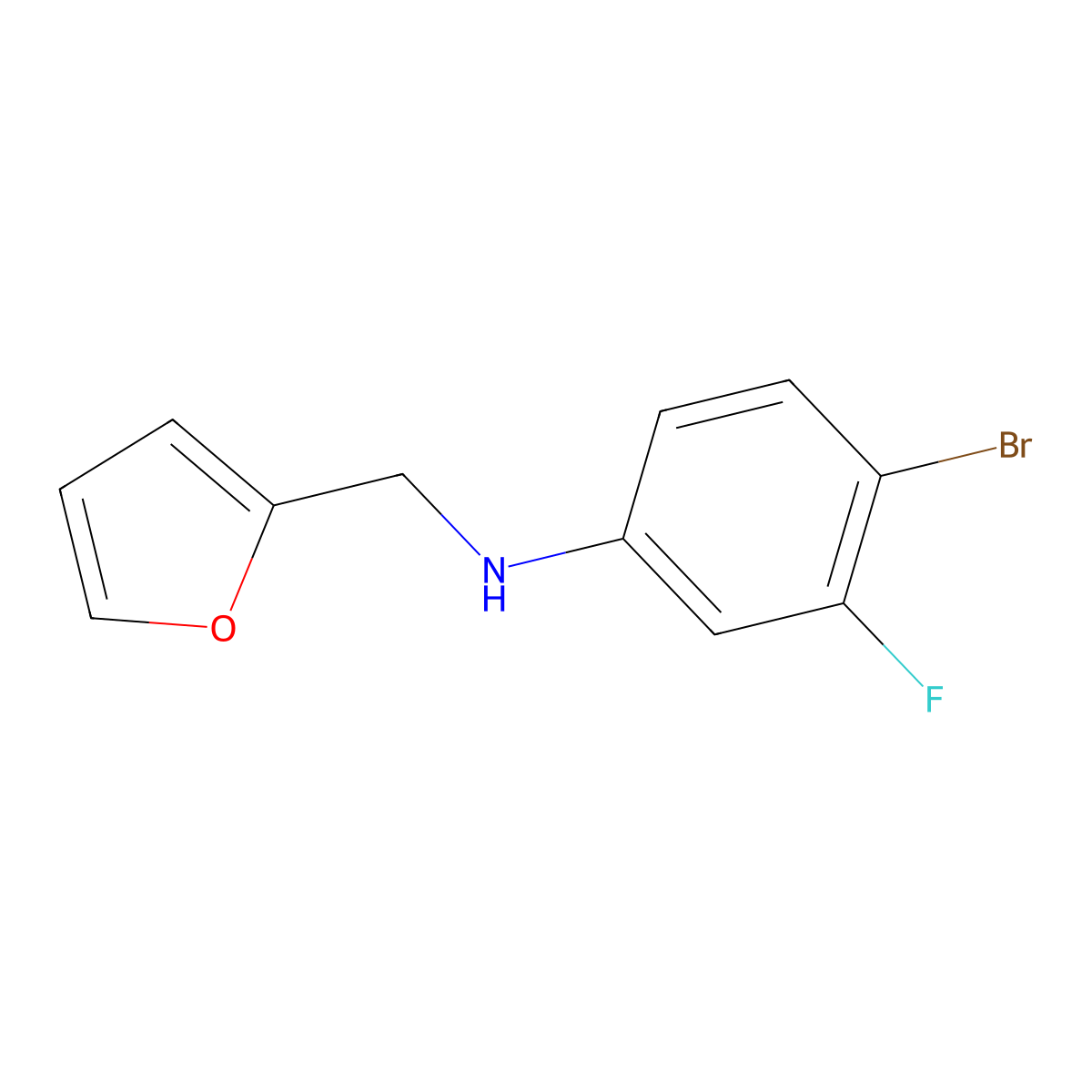 4-bromo-3-fluoro-N-[(furan-2-yl)methyl]aniline molecular structure, CAS 1487386-69-5
