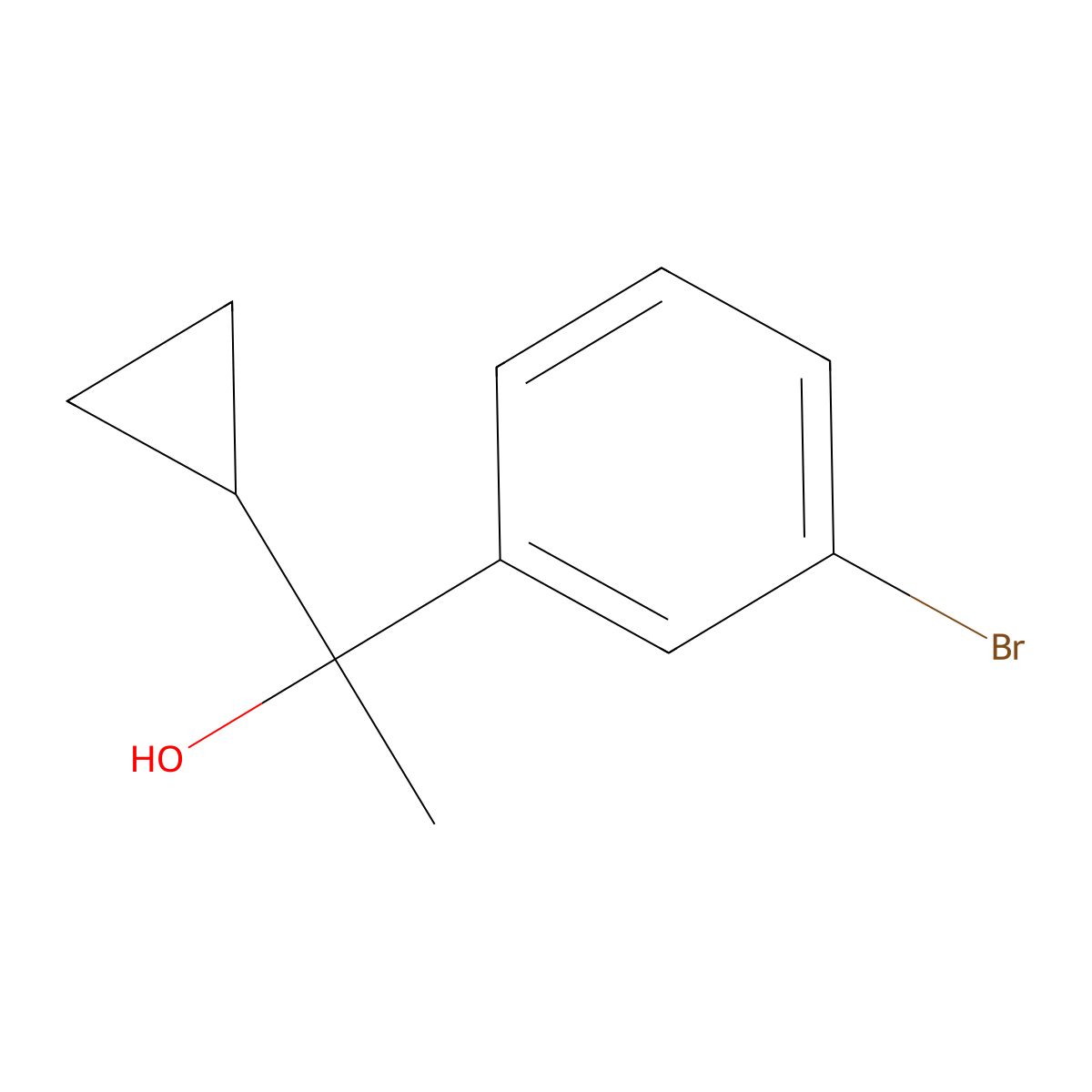 1-(3-Bromophenyl)-1-cyclopropylethanol molecular structure, CAS 1487388-40-8