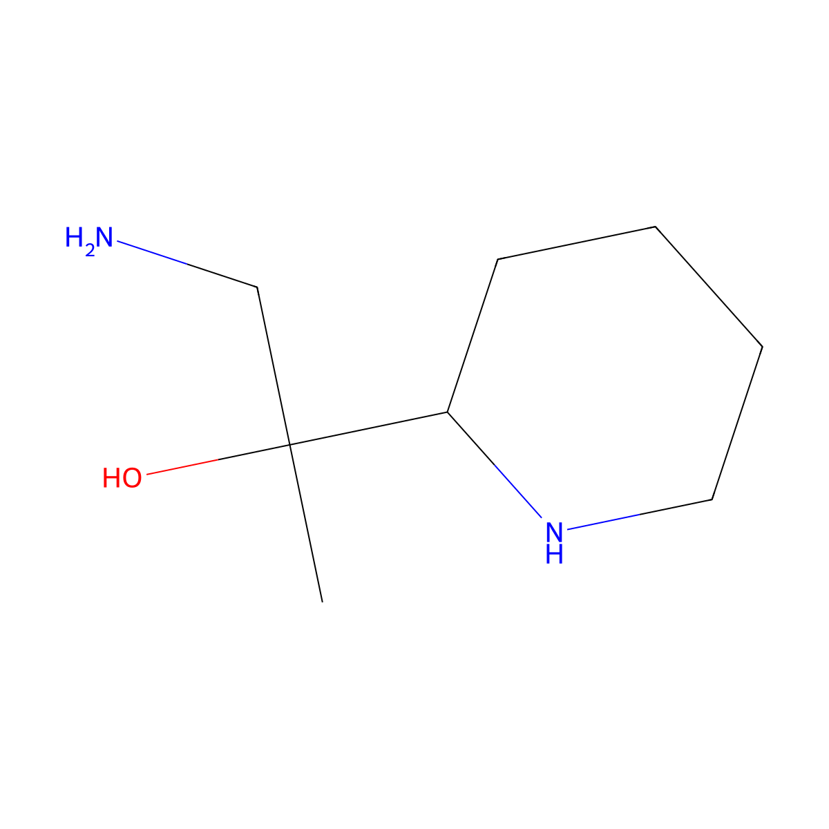 1-Amino-2-(piperidin-2-yl)propan-2-ol molecular structure, CAS 1487391-98-9