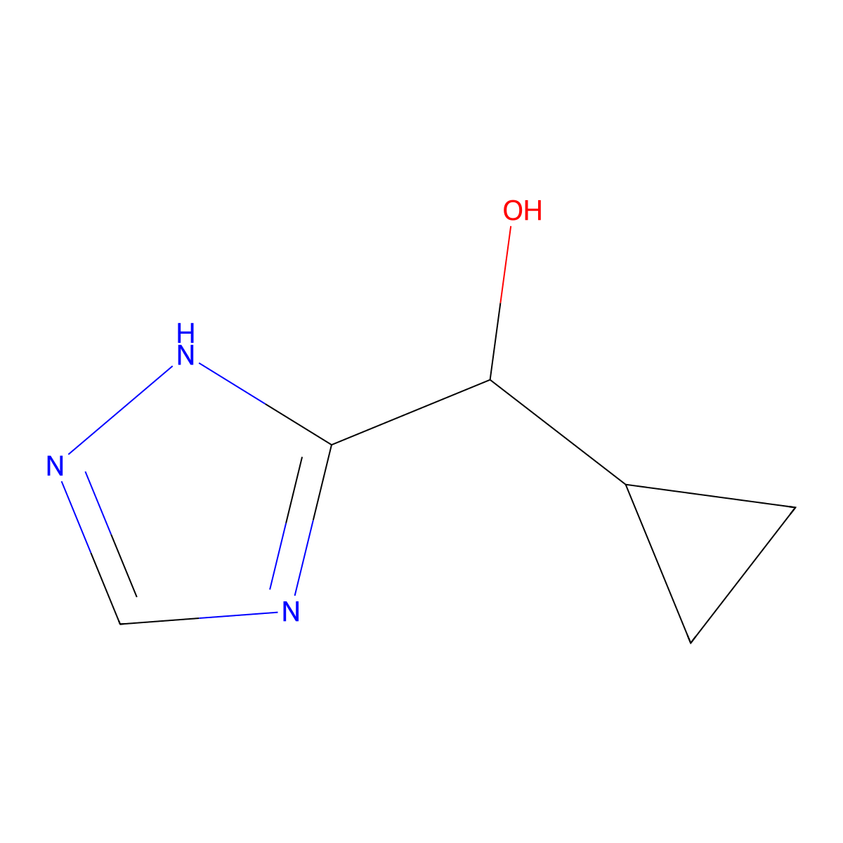 cyclopropyl(4H-1,2,4-triazol-3-yl)methanol molecular structure, CAS 1487394-82-0