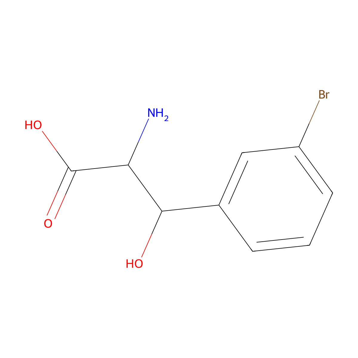 2-Amino-3-(3-bromophenyl)-3-hydroxypropanoic acid molecular structure, CAS 1487404-30-7