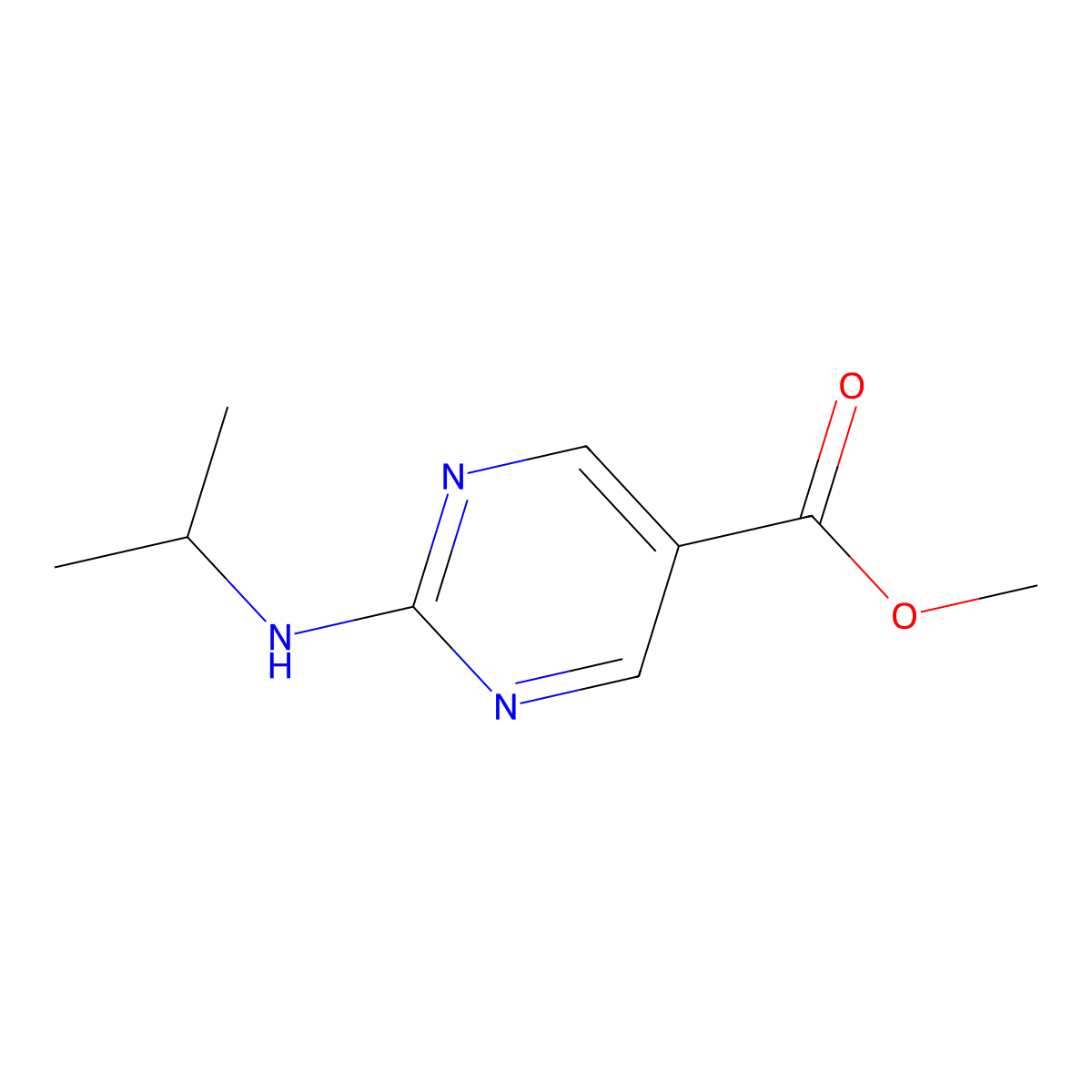 Methyl 2-(isopropylamino)pyrimidine-5-carboxylate molecular structure, CAS 148741-62-2