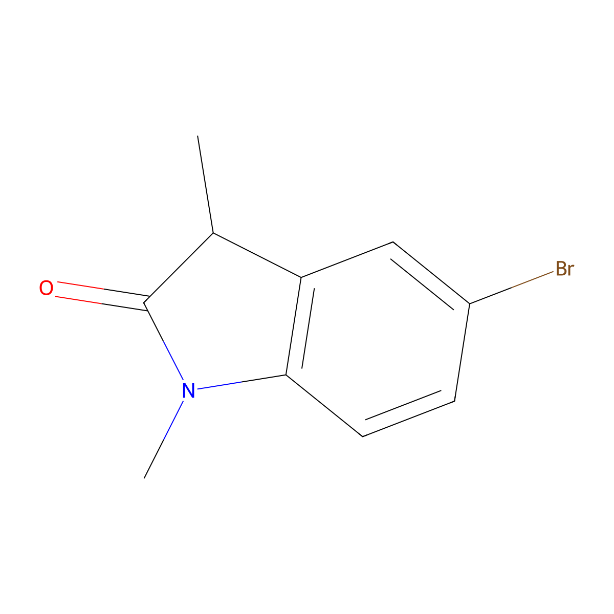 5-Bromo-1,3-dimethyl-2,3-dihydro-1H-indol-2-one molecular structure, CAS 1487421-81-7