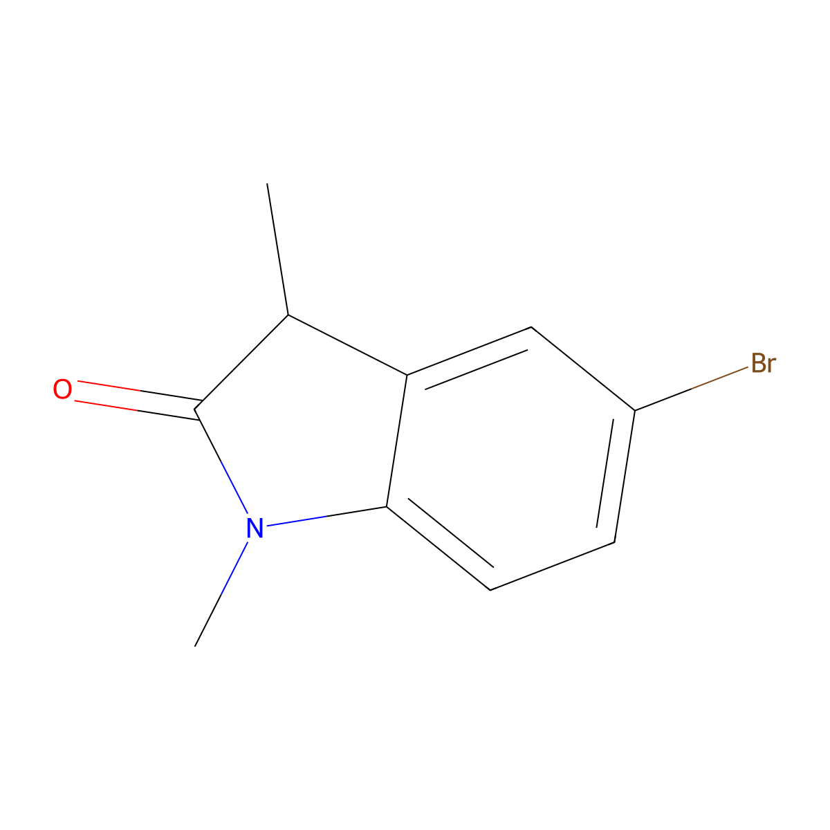 5-Bromo-1,3-dimethyl-2,3-dihydro-1H-indol-2-one molecular structure, CAS 1487421-81-7
