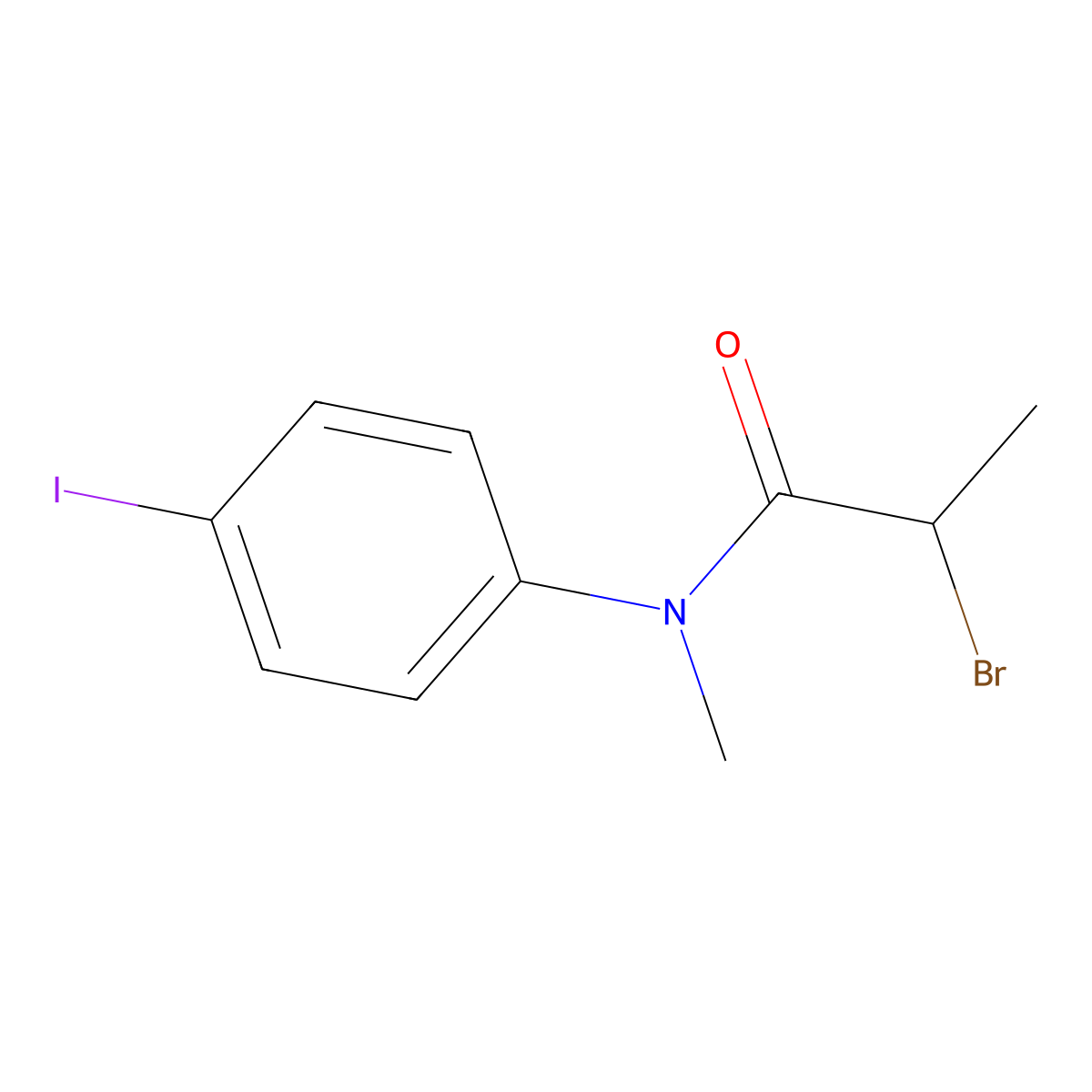 2-Bromo-N-(4-iodophenyl)-N-methylpropanamide molecular structure, CAS 1487421-98-6