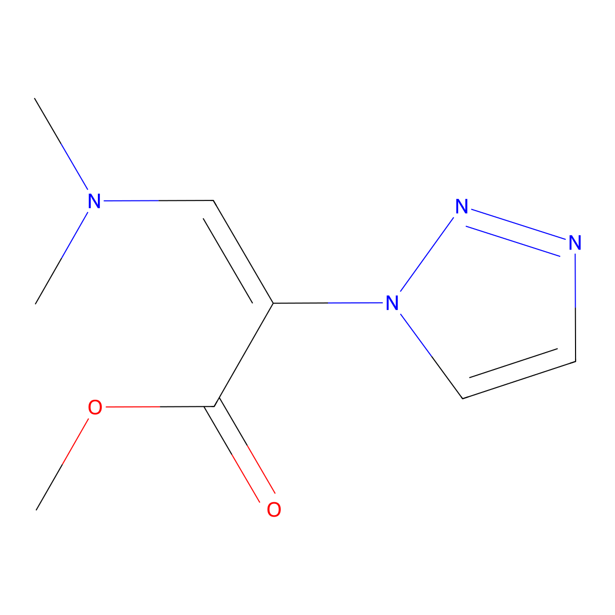 Methyl 3-(dimethylamino)-2-(1H-1,2,3-triazol-1-yl)acrylate molecular structure, CAS 1487421-99-7