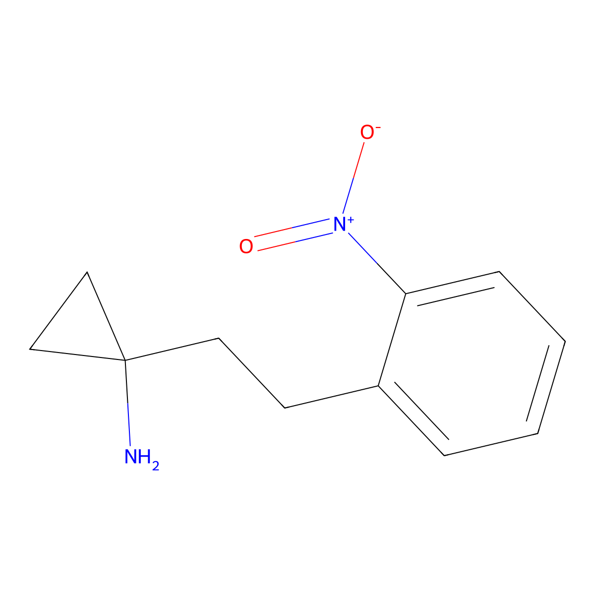 1-(2-Nitrophenethyl)cyclopropan-1-amine molecular structure, CAS 1487423-18-6
