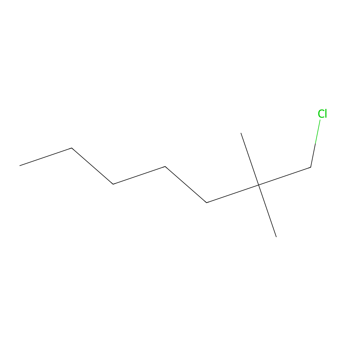 1-Chloro-2,2-dimethylheptane molecular structure, CAS 1487441-31-5