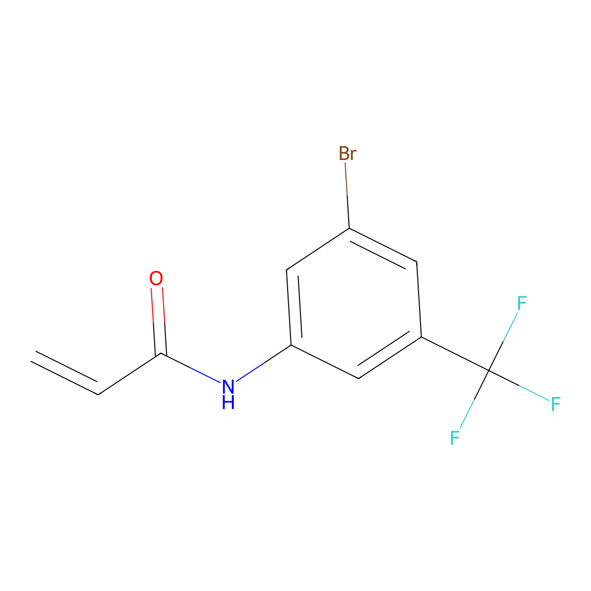 N-[3-bromo-5-(trifluoromethyl)phenyl]prop-2-enamide molecular structure, CAS 1487454-97-6