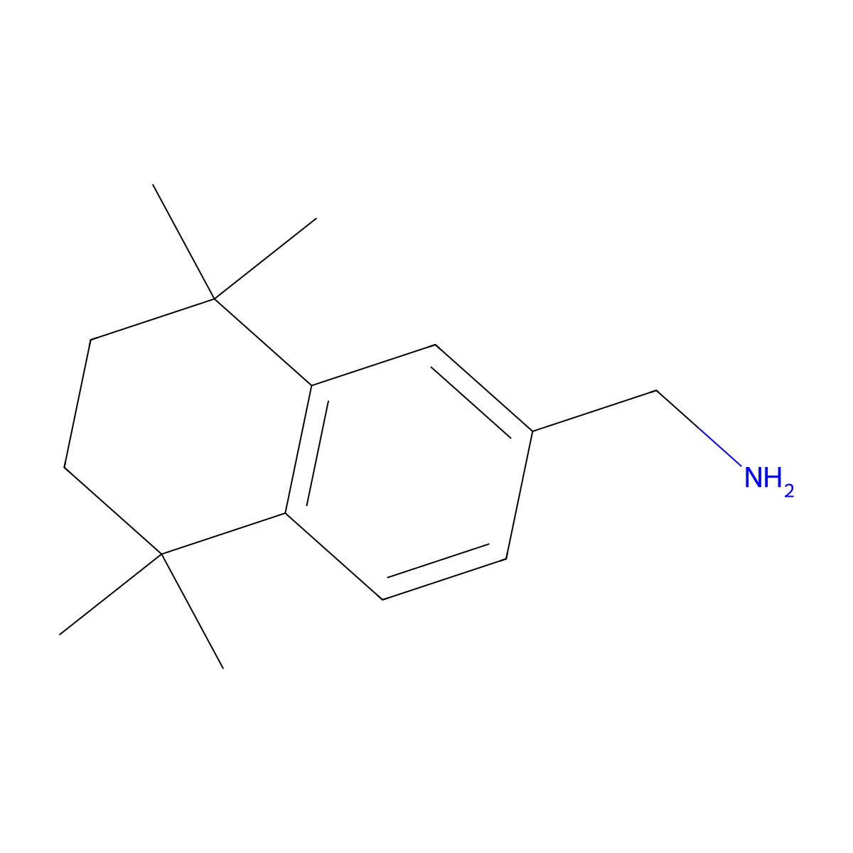 (5,5,8,8-Tetramethyl-5,6,7,8-tetrahydronaphth-2-yl)methylamine molecular structure, CAS 148749-58-0