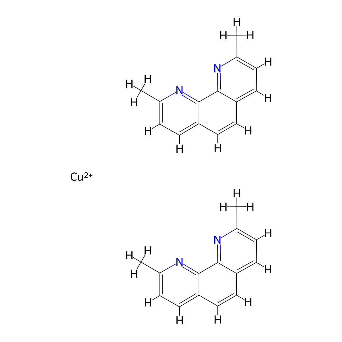 Copper-neocuproine complex molecular structure, CAS 14875-91-3