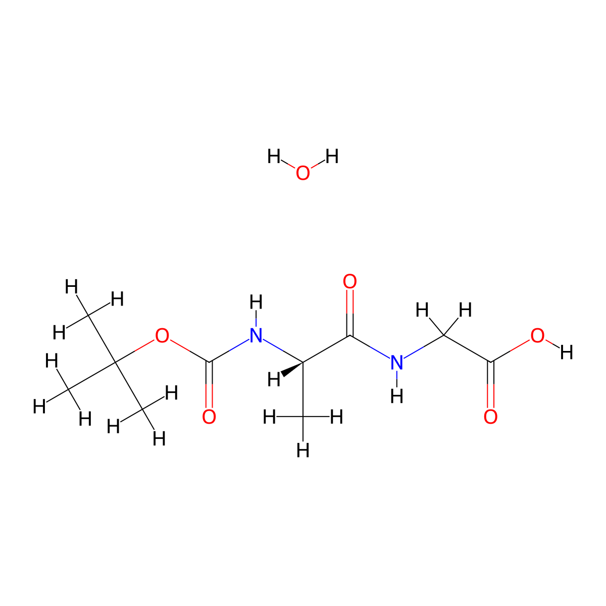 tert-Butyloxycarbonyl-alanyl-glycine molecular structure, CAS 148750-86-1