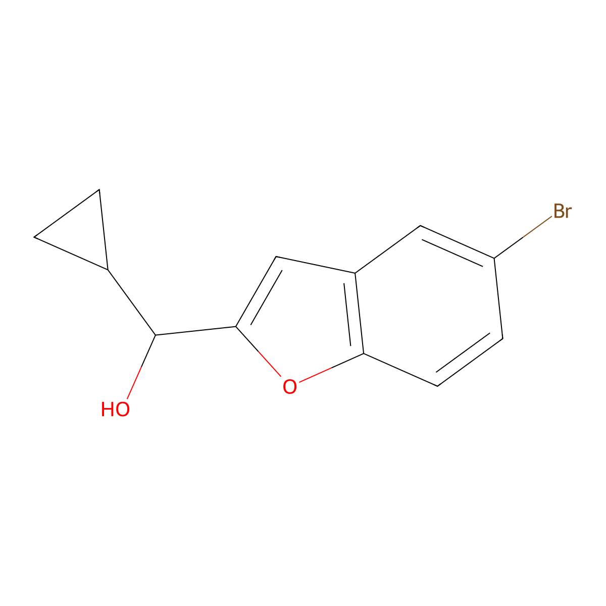 (5-BromobenZofuran-2-yl)(cyclopropyl)methanol molecular structure, CAS 1487505-53-2