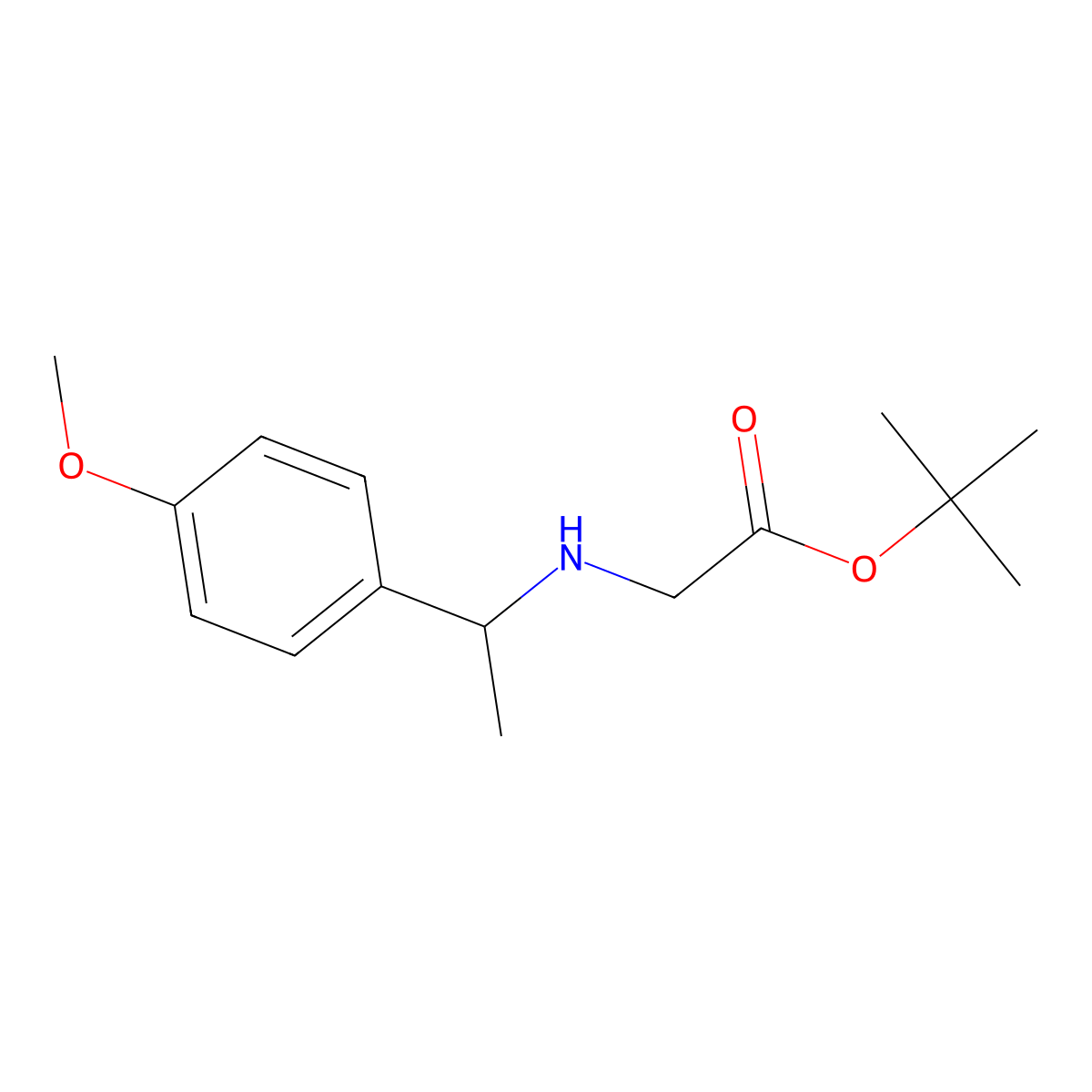 Tert-butyl 2-{[1-(4-methoxyphenyl)ethyl]amino}acetate molecular structure, CAS 1487516-55-1