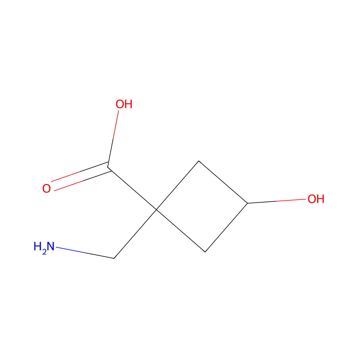 1-(Aminomethyl)-3-hydroxycyclobutane-1-carboxylic acid molecular structure, CAS 1487517-92-9