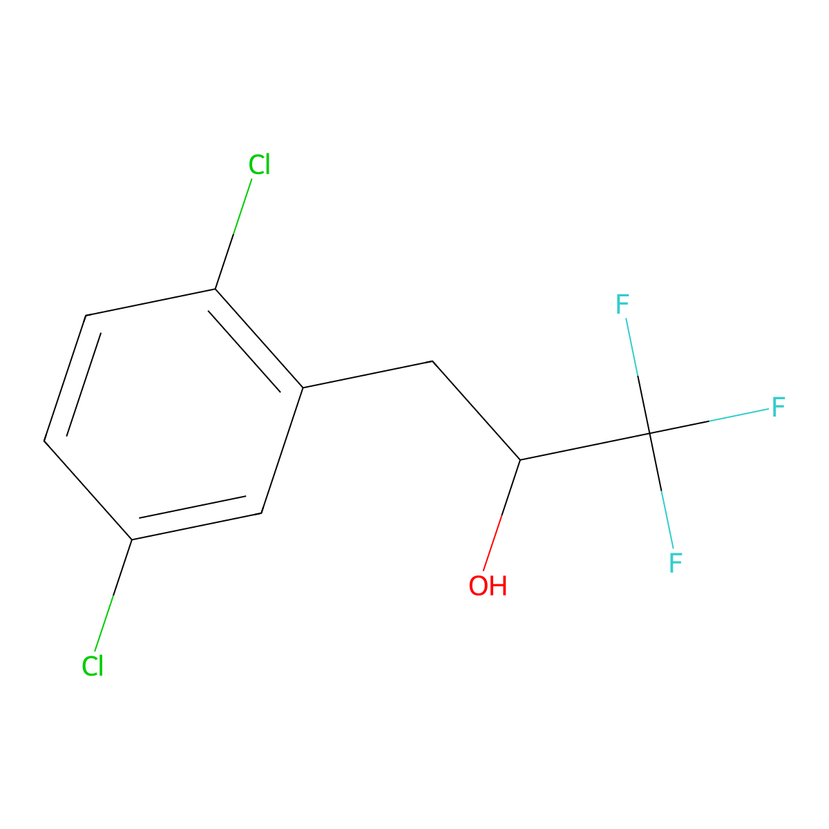 3-(2,5-Dichlorophenyl)-1,1,1-trifluoropropan-2-ol molecular structure, CAS 1487518-82-0