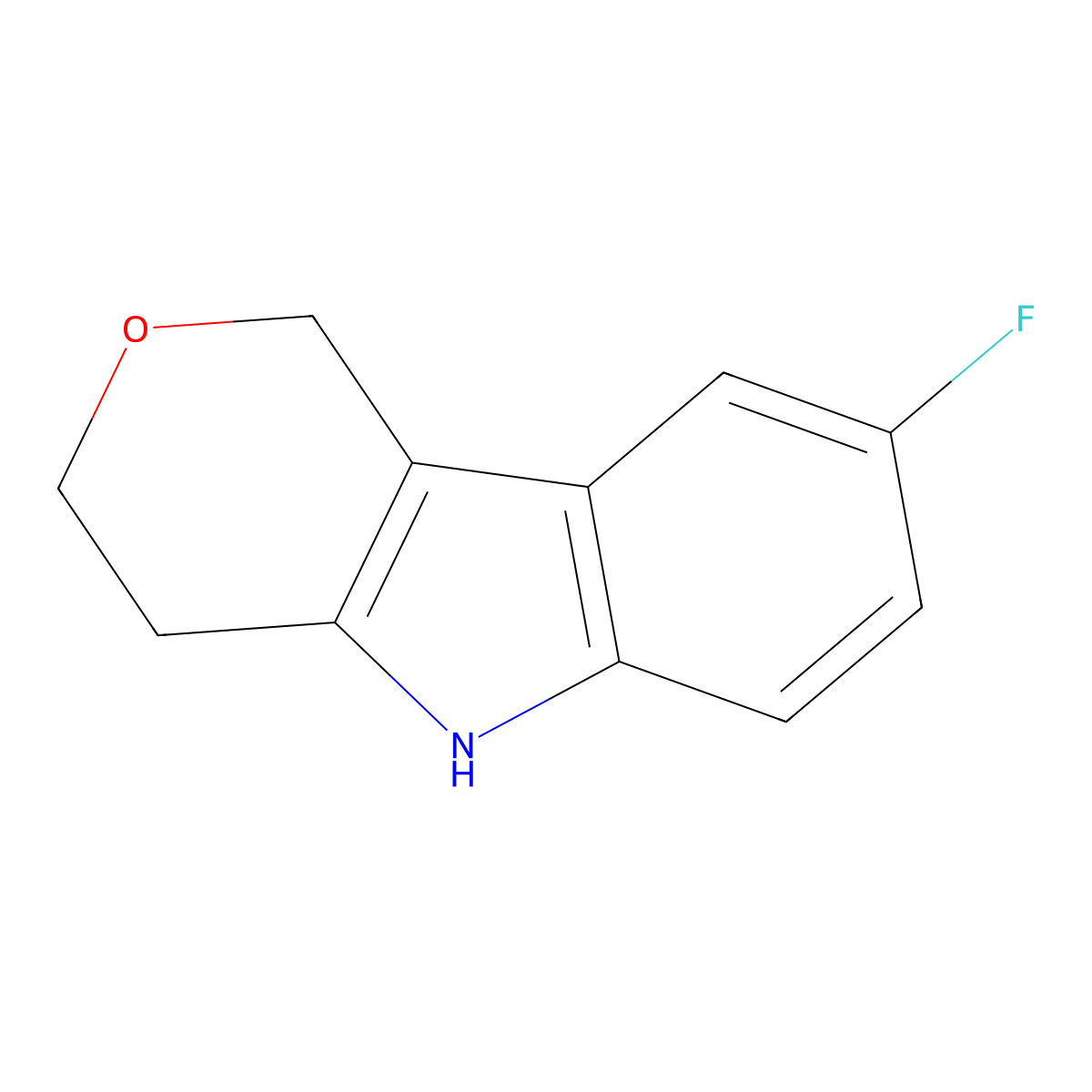 8-fluoro-1H,3H,4H,5H-pyrano[4,3-b]indole molecular structure, CAS 1487521-93-6