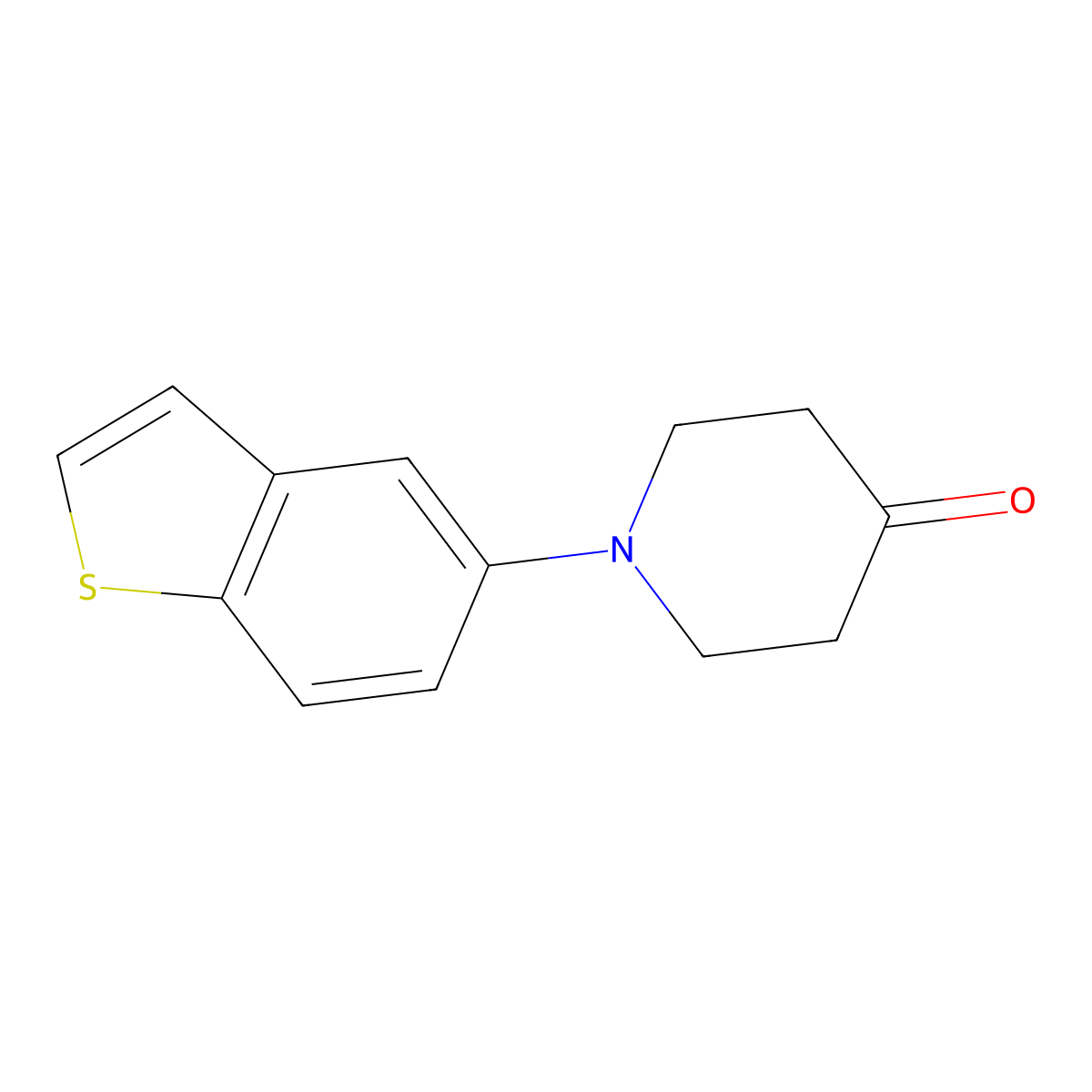 1-(Benzo[b]thiophen-5-yl)piperidin-4-one molecular structure, CAS 1487524-19-5