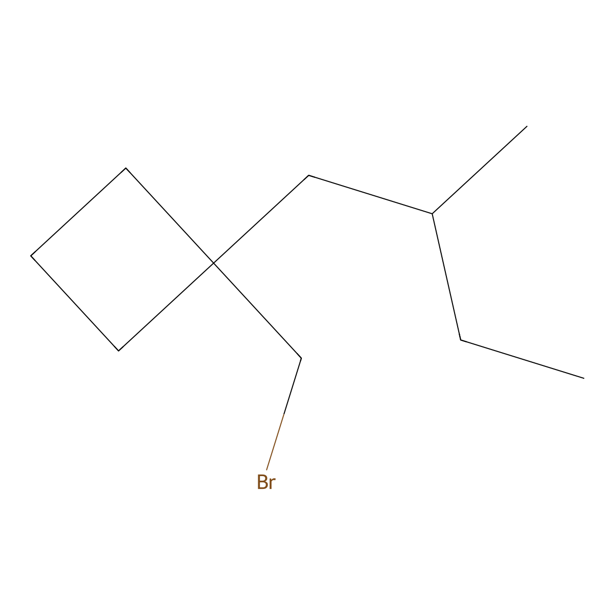1-(Bromomethyl)-1-(2-methylbutyl)cyclobutane molecular structure, CAS 1487537-66-5