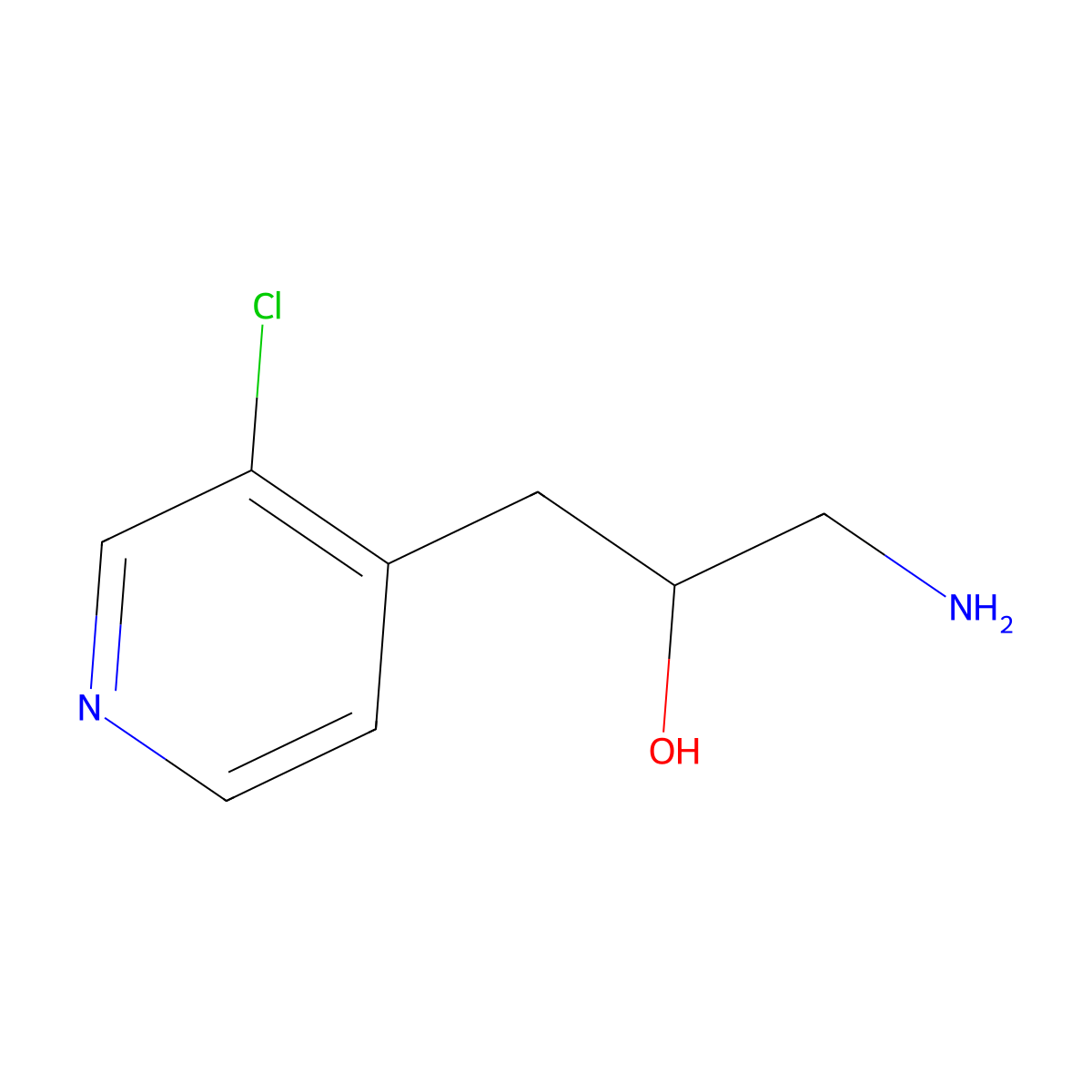 1-Amino-3-(3-chloropyridin-4-yl)propan-2-ol molecular structure, CAS 1487549-56-3